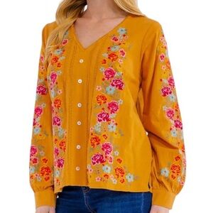 Savanna Jane Embroidered Cotton Long Sleeve Top